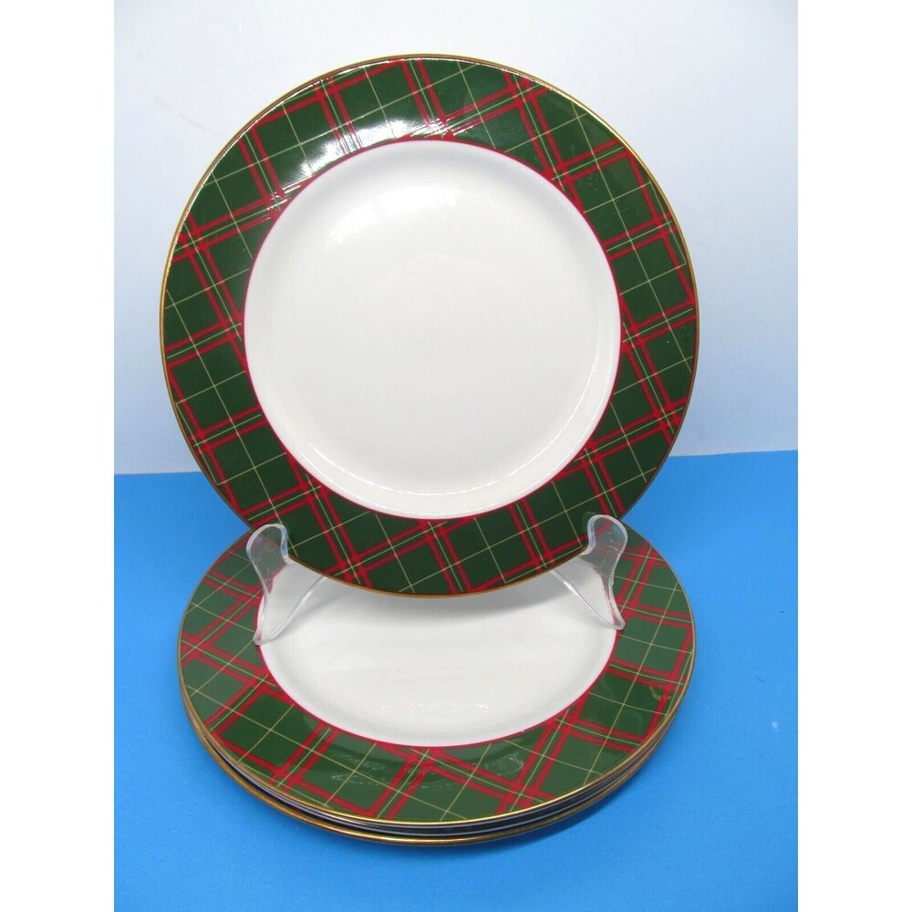 Royal Doulton Tartan Fine Porcelain 8" Salad Plates Set of 4
